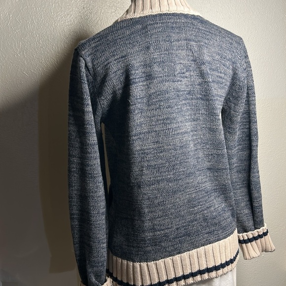 Renu Heathered Navy West Virginia Her Button-Up Work Sock Cardigan Sweater NWT S - Picture 8 of 16